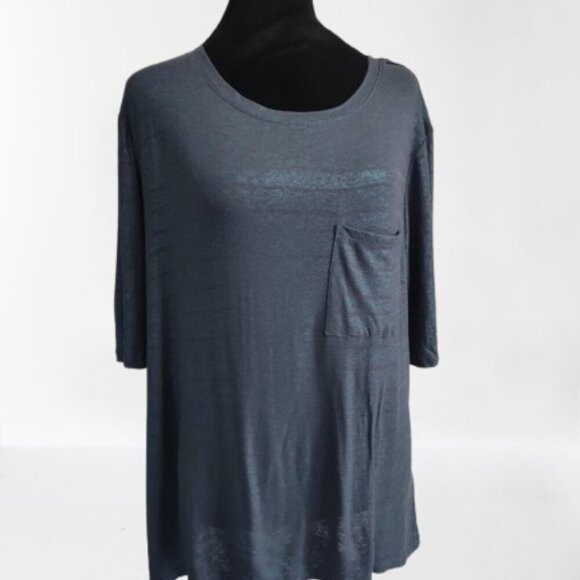 Democracy Sparkle Foil Tee Women's Size Large Blue - Picture 1 of 10